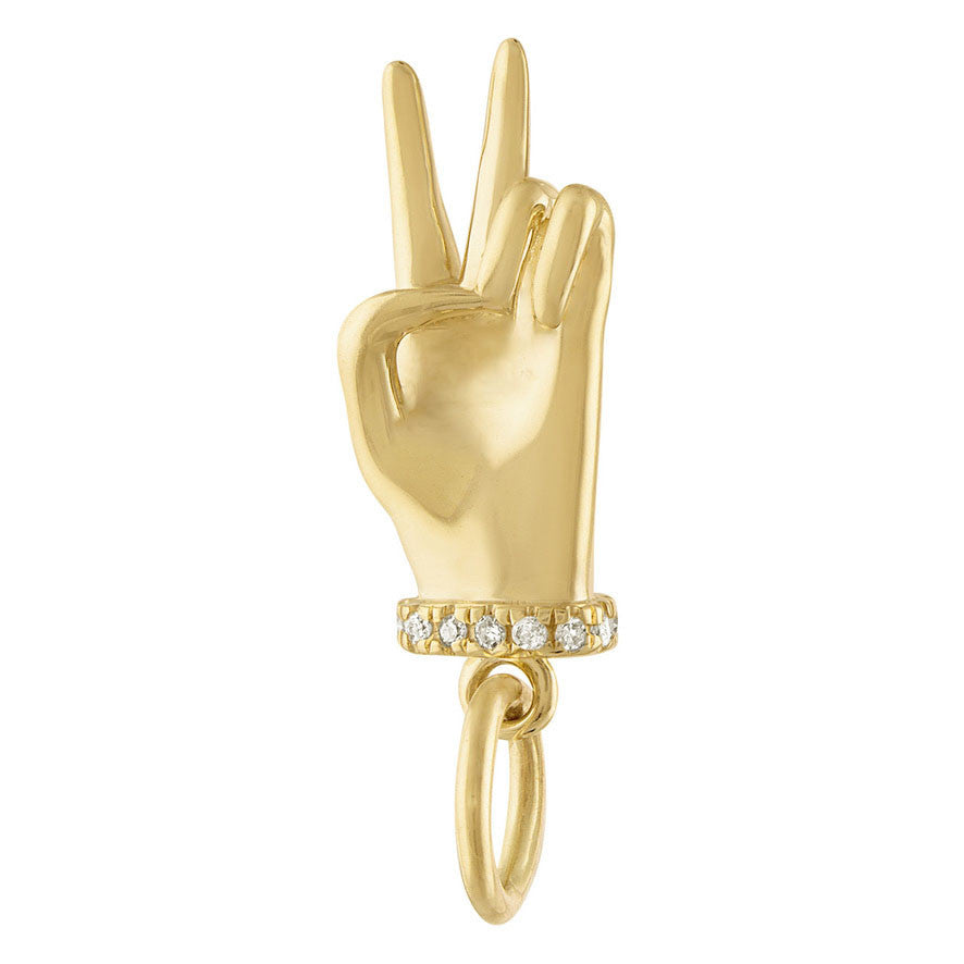 Peace Out with Diamonds 14K Gold Charm